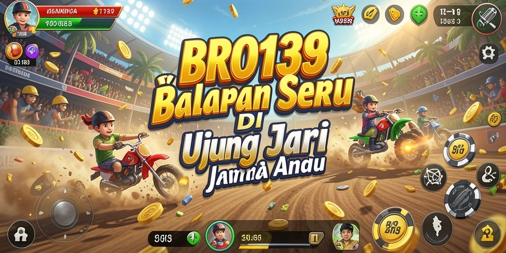 Tampilan gameplay Racing BRO138 dengan aksi mendebarkan di lintasan.