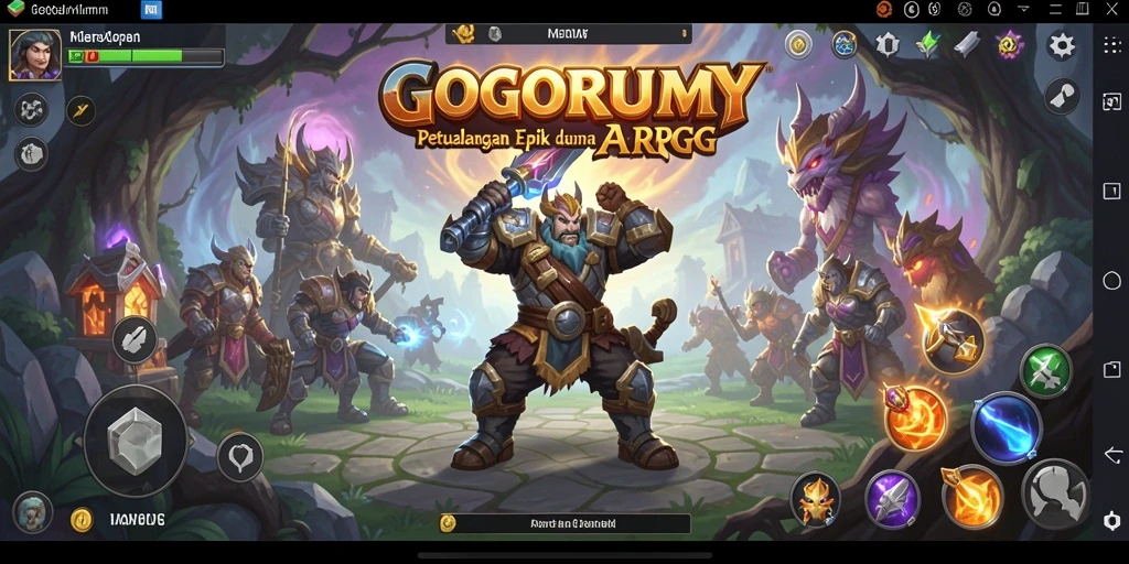 Tangkapan layar gameplay GOGORUMMY menunjukkan aksi pertarungan yang seru dan mendebarkan.