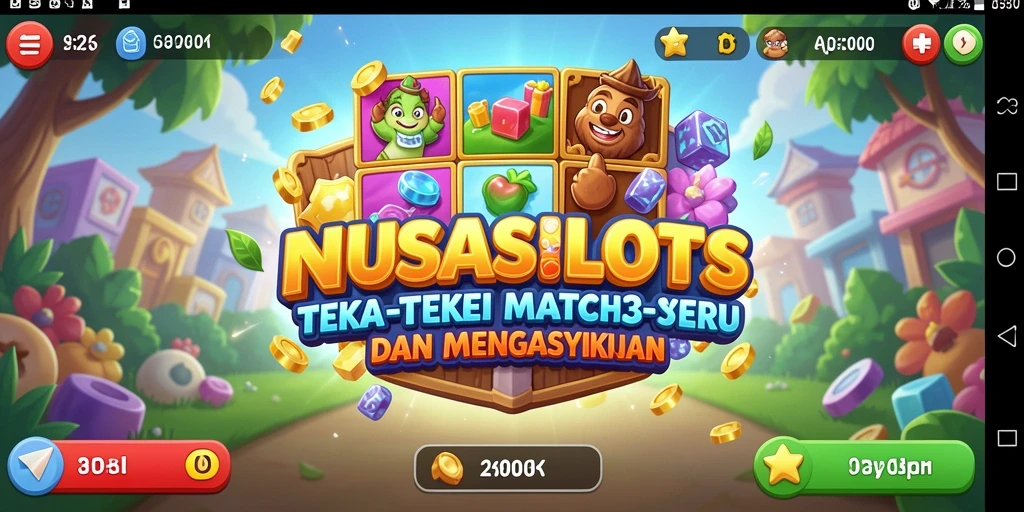 Tampilan gameplay seru NUSASLOTS dalam pertandingan Match-3 yang menantang.