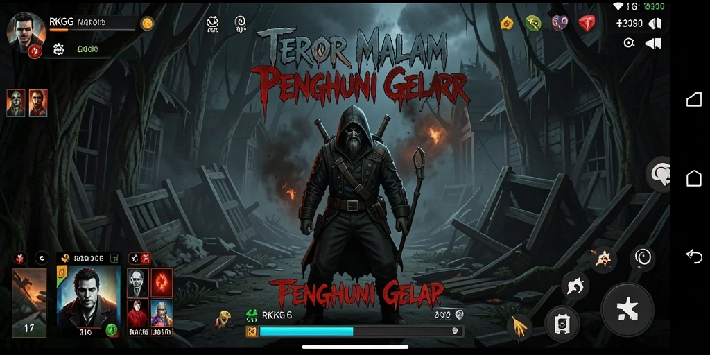 Screenshot gameplay RKGG menunjukkan suasana mencekam dan menakutkan.
