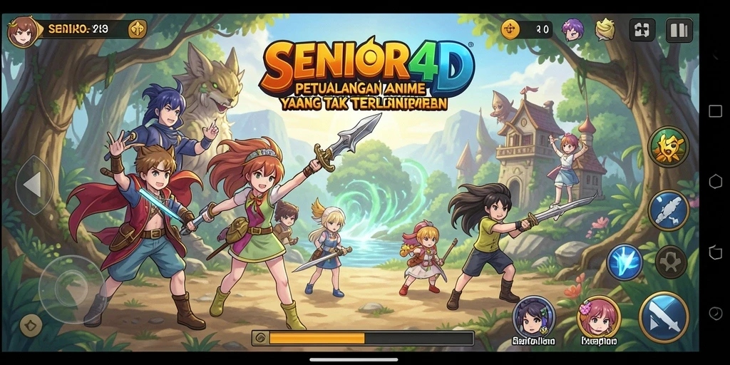 Tampilan menakjubkan dari gameplay Anime di SENIOR4D.